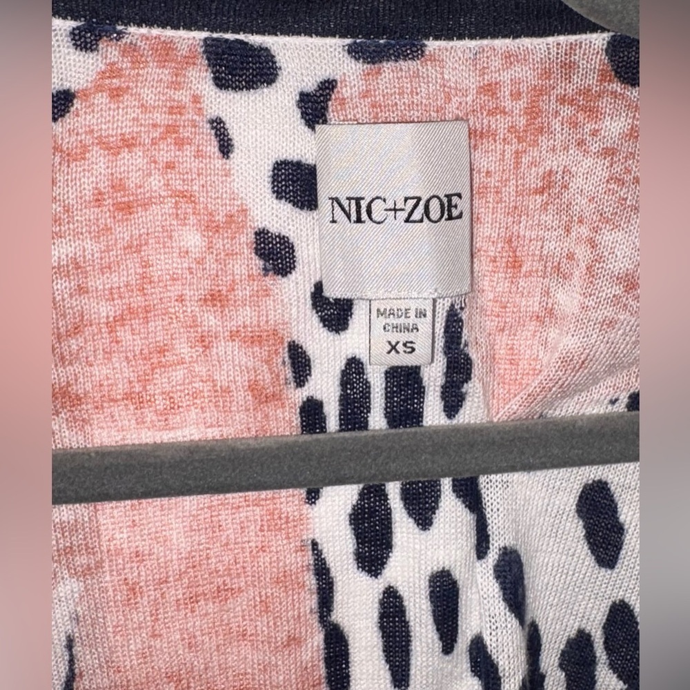 NIC+ZOE Art Scene 4 Way Linen-Blend Red and Blue Cardigan Size XS - Picture 5 of 8